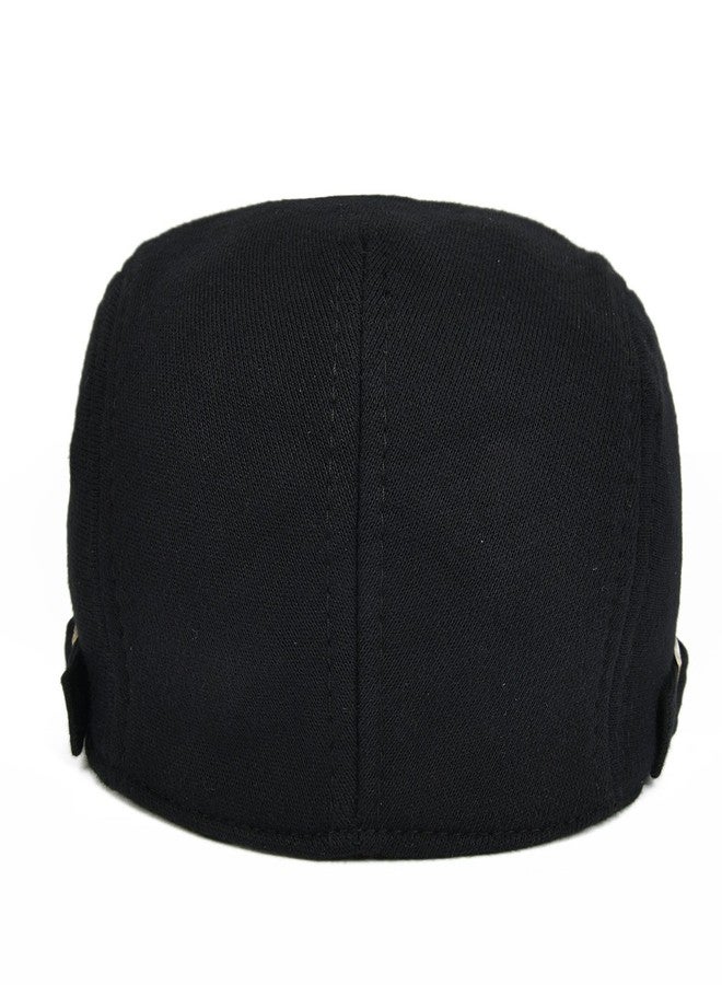 VOBOOM Men Newsboy Cap Cotton Flat Ivy Gatsby Driving Hat (Black) - Image 4